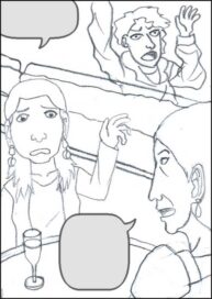 comic panel women talk coffeshop line pencil alma cecilia lopez carranza