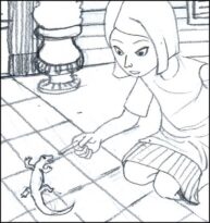 comic panel girl lizard line pencil alma cecilia lopez carranza