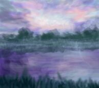 illustration landscape japon lake digital color alma cecilia lopez carranza