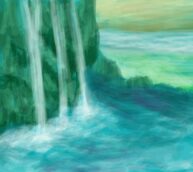 illustration landscape san luis potosi waterfall digital color alma cecilia lopez carranza